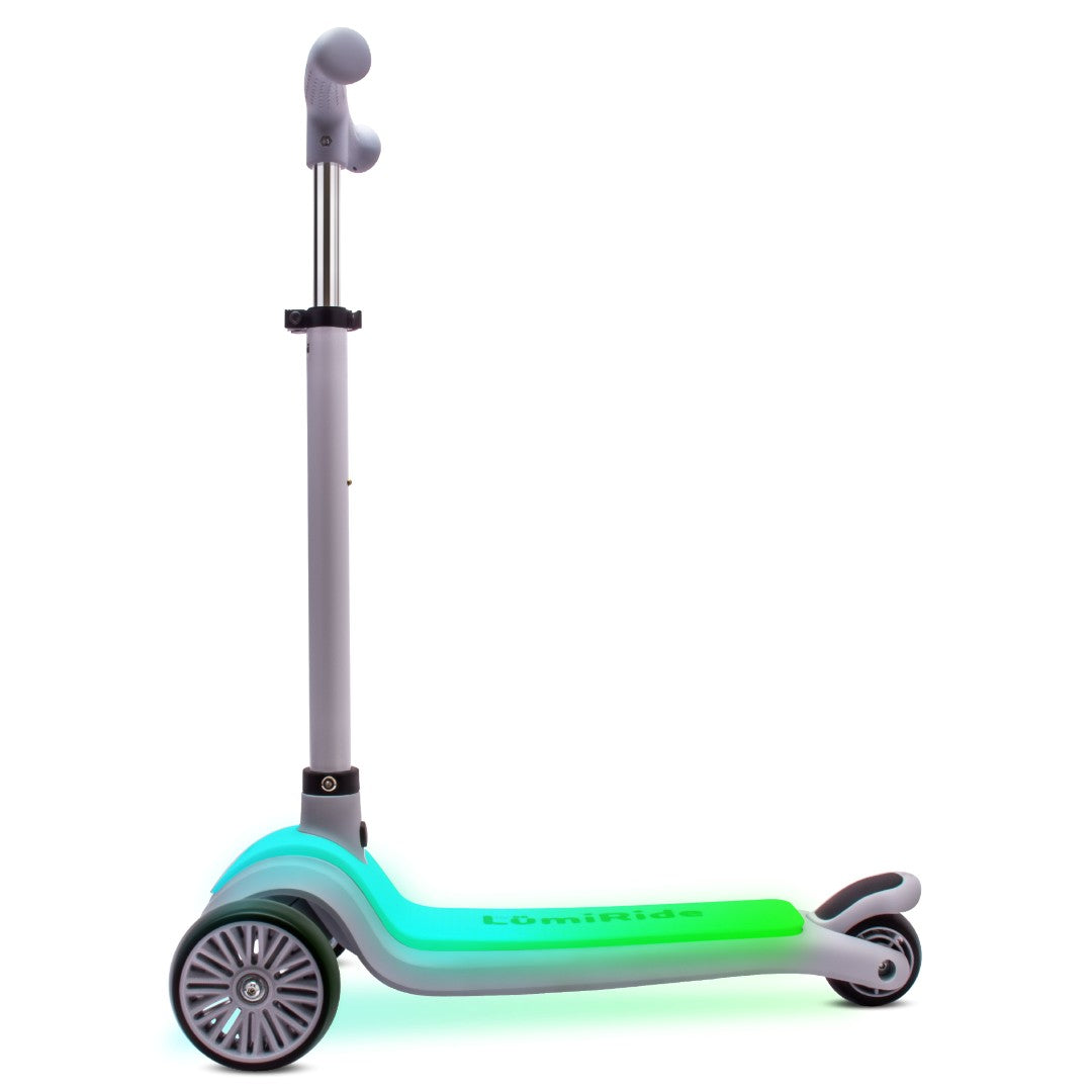 LUMI RIDE 3-wheeled balance scooter, foldable, adjustable, LED platform, 7 colors, 20 programs, gray Sun Baby