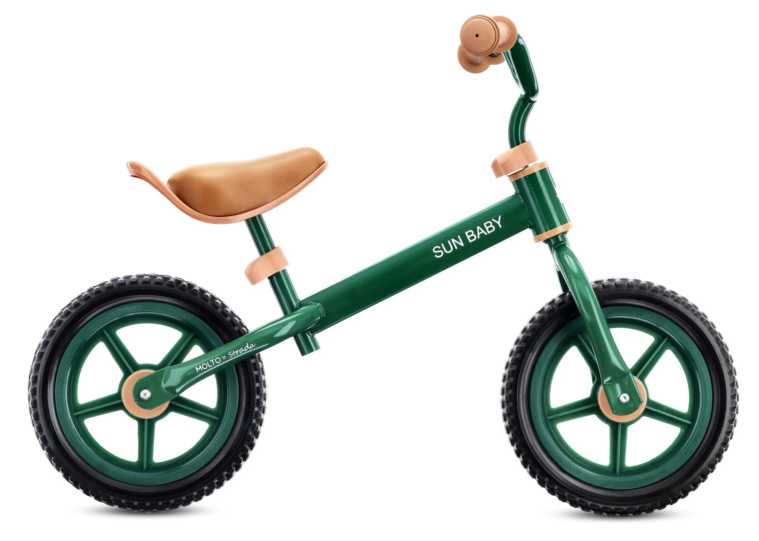 Kinderlaufrad 12 Zoll für 2-3-Jährige, leicht, Molto STRADA, Waldgrün