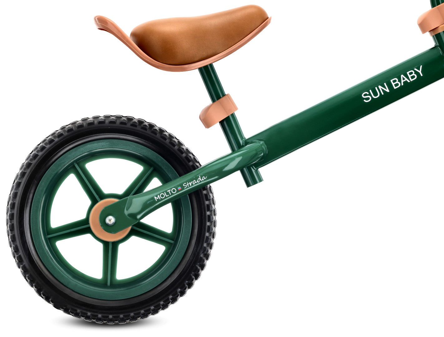 Lekki Rowerek biegowy dla dziecka 12 cali 2 lat 3 lat 2,5 kg Molto STRADA Forest Green