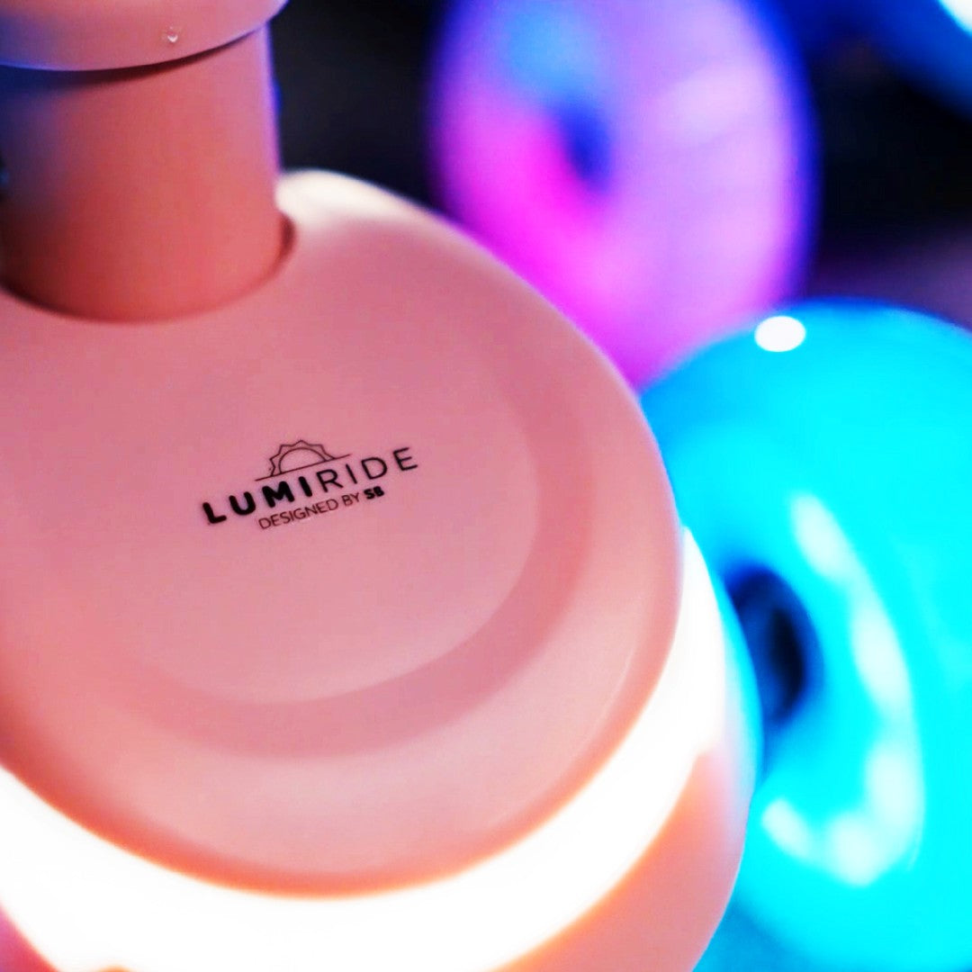 Three-wheeled balance scooter, foldable, adjustable, rainbow wheels, Lumi Ride LED, 7 colors, 20 programs, pink, Sun Baby