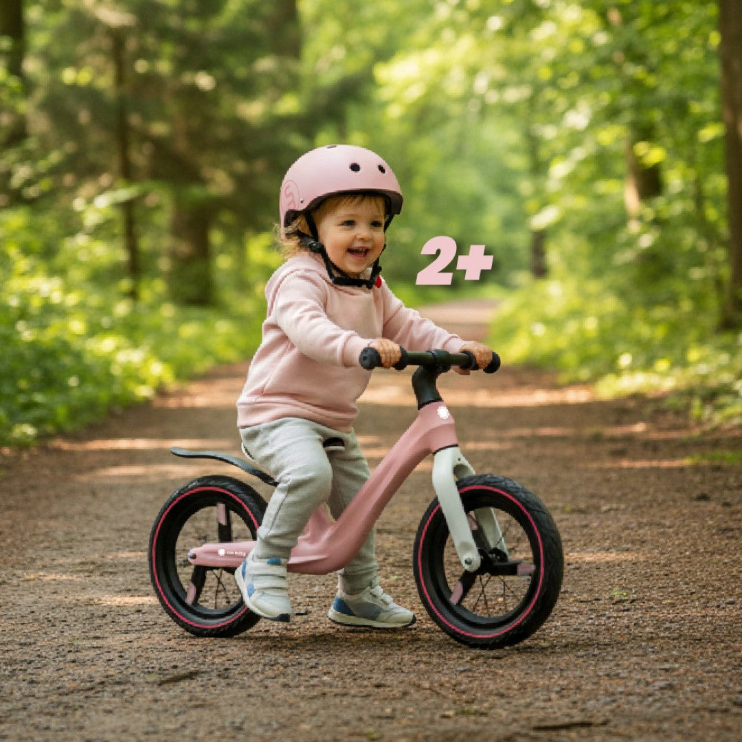 Lekki rowerek biegowy dla dzieci SPORT nylonowy 2,5 kg Błotnik koła pompowane od 2 lat różowy