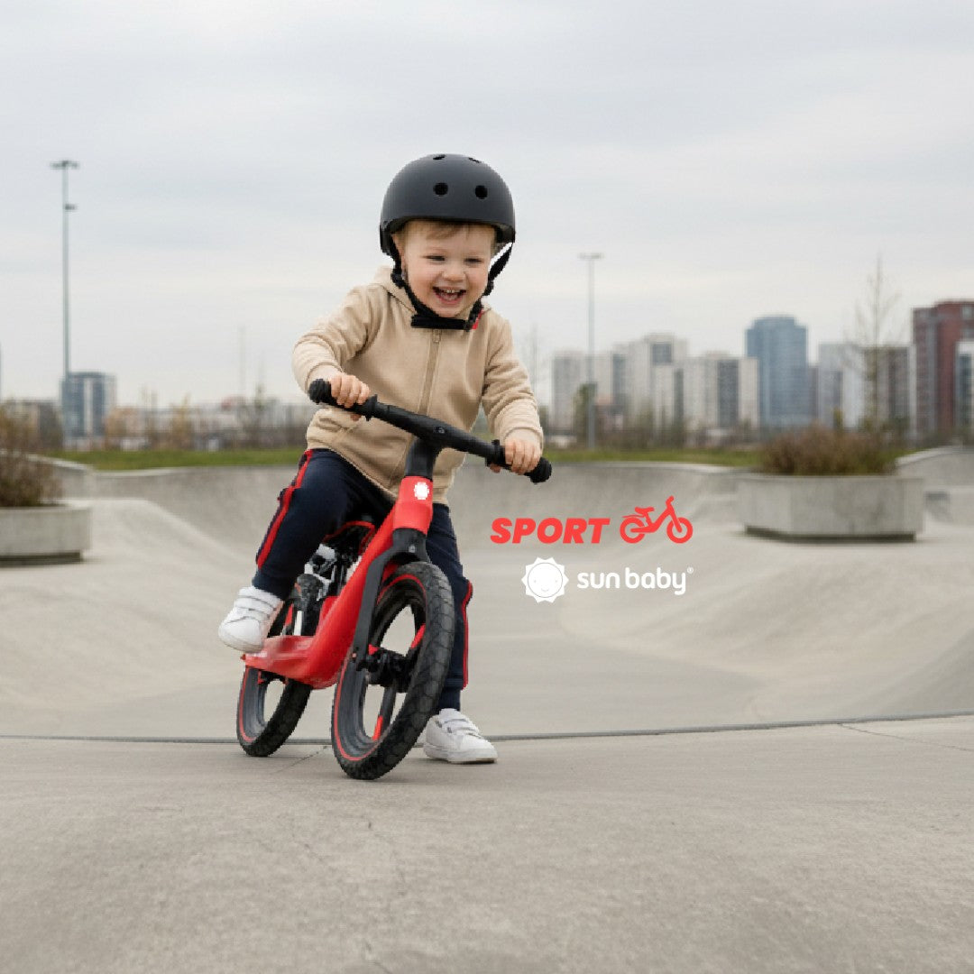 Lekki rowerek biegowy dla dzieci SPORT nylonowy 2,5 kg Błotnik koła pompowane od 2 lat czerwony