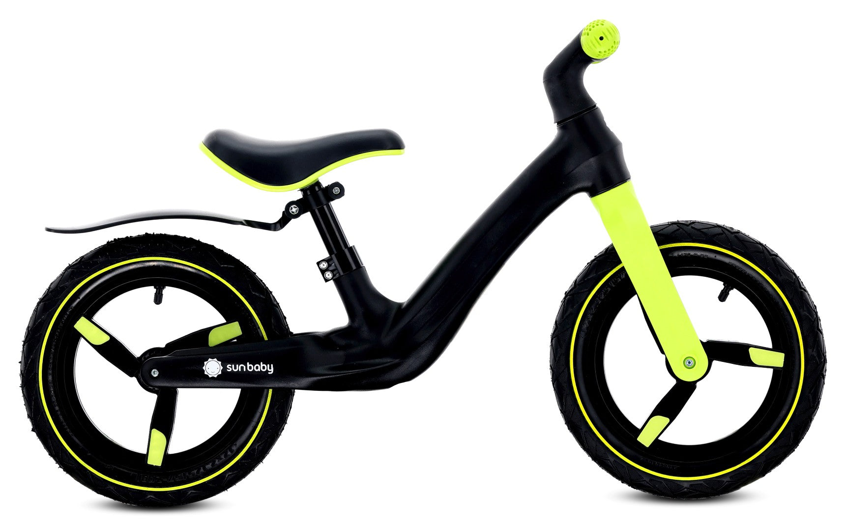 Rowerek biegowy dla dzieci SPORT nylonowy Lekki Błotnik koła pompowane od 2 lat czarny żółty