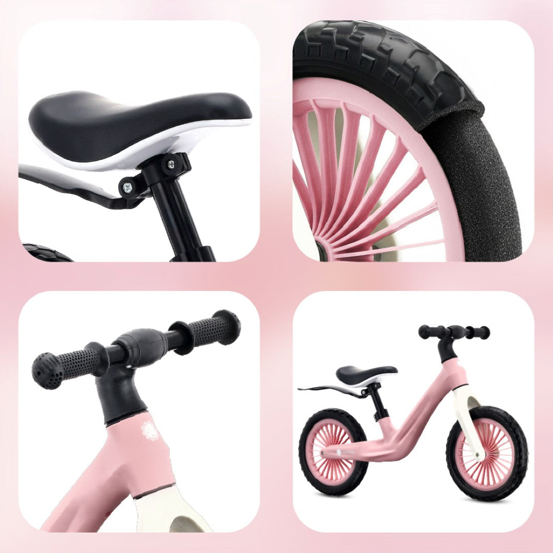 Laufrad für Kinder, sportliches Nylon-Fahrrad, leichte Schutzbleche, EVA-Schaumstoffräder, rosa