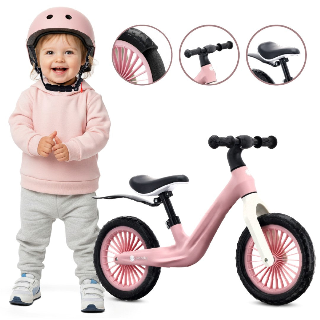 Laufrad für Kinder, sportliches Nylon-Fahrrad, leichte Schutzbleche, EVA-Schaumstoffräder, rosa