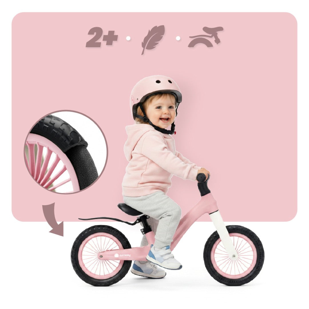 Laufrad für Kinder, sportliches Nylon-Fahrrad, leichte Schutzbleche, EVA-Schaumstoffräder, rosa