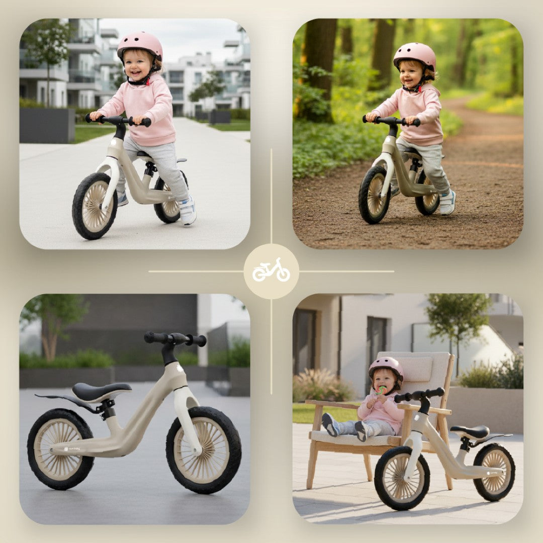 Laufrad für Kinder, sportliches Nylon-Fahrrad, leichte Schutzbleche, EVA-Schaumstoffräder, beige