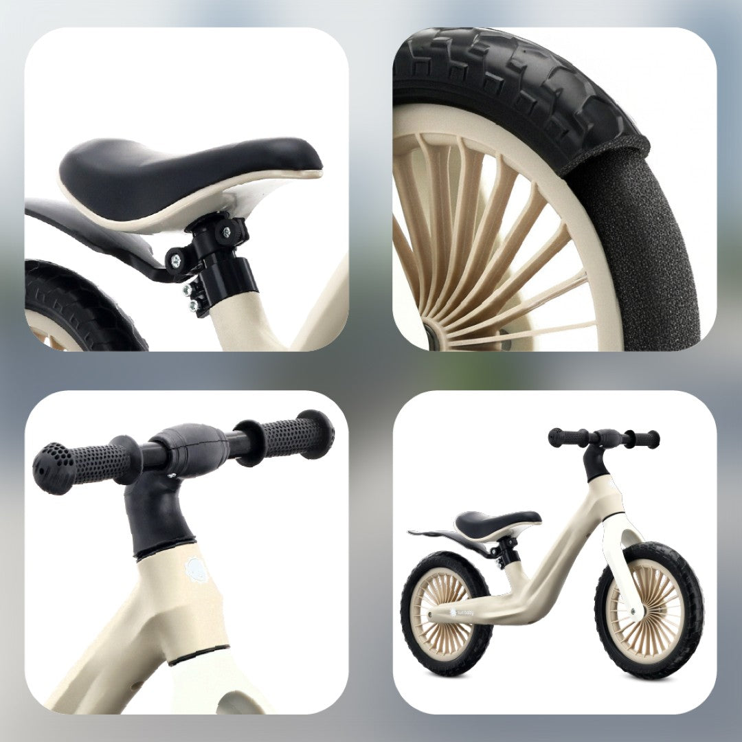 Laufrad für Kinder, sportliches Nylon-Fahrrad, leichte Schutzbleche, EVA-Schaumstoffräder, beige