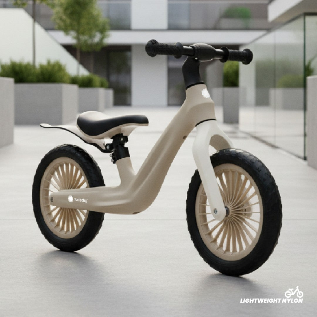 Laufrad für Kinder, sportliches Nylon-Fahrrad, leichte Schutzbleche, EVA-Schaumstoffräder, beige
