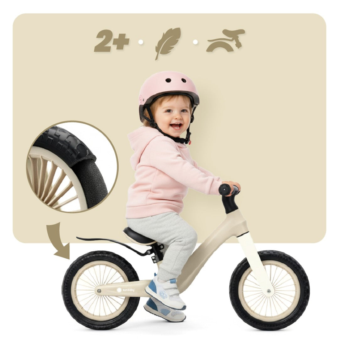 Laufrad für Kinder, sportliches Nylon-Fahrrad, leichte Schutzbleche, EVA-Schaumstoffräder, beige