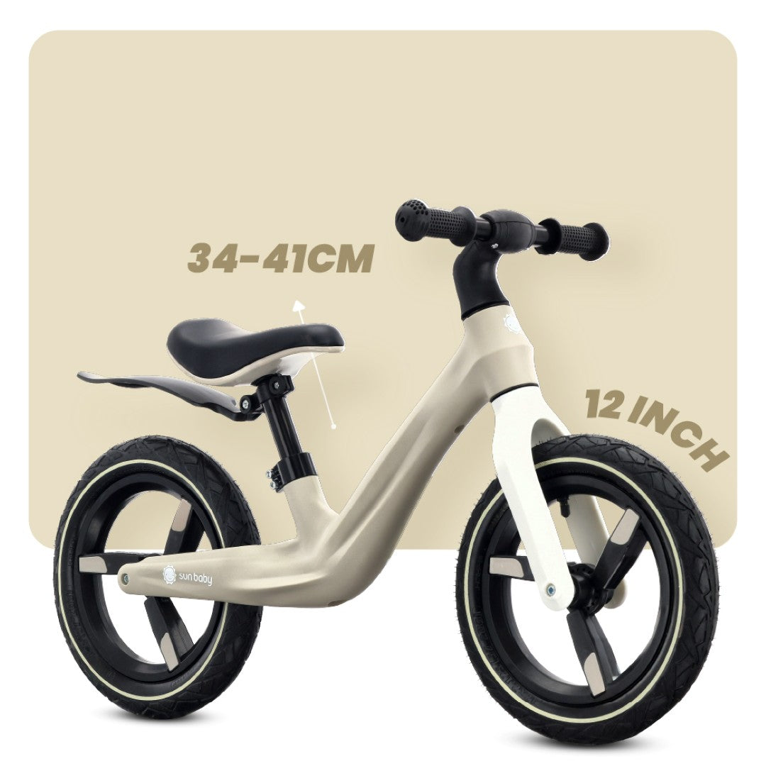 Laufrad für Kinder, sportliches Nylon-Fahrrad, leichte Schutzbleche, EVA-Schaumstoffräder, beige
