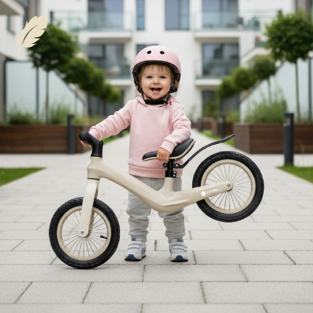 Laufrad für Kinder, sportliches Nylon-Fahrrad, leichte Schutzbleche, EVA-Schaumstoffräder, beige