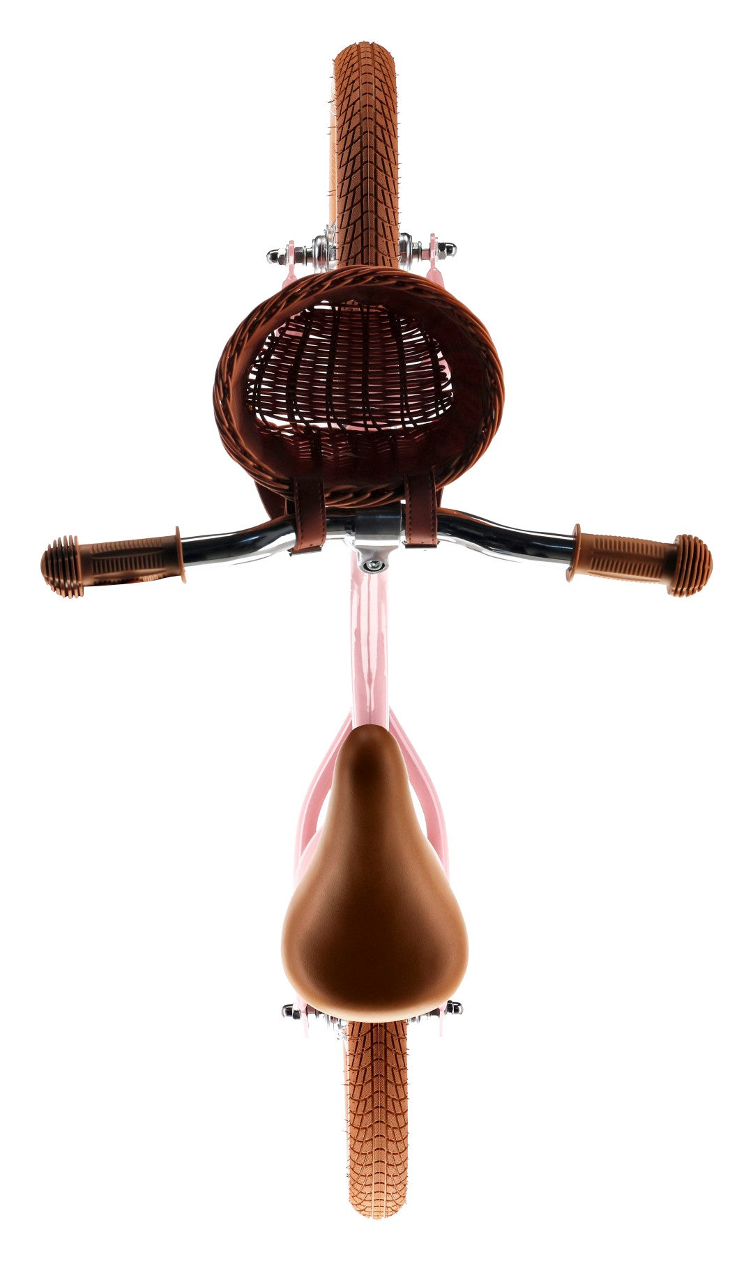 Ekologiczny Rowerek biegowy dla dzieci Rower Koszyk Lekki 3,9 kg Retro pompowane koła Classic różowy