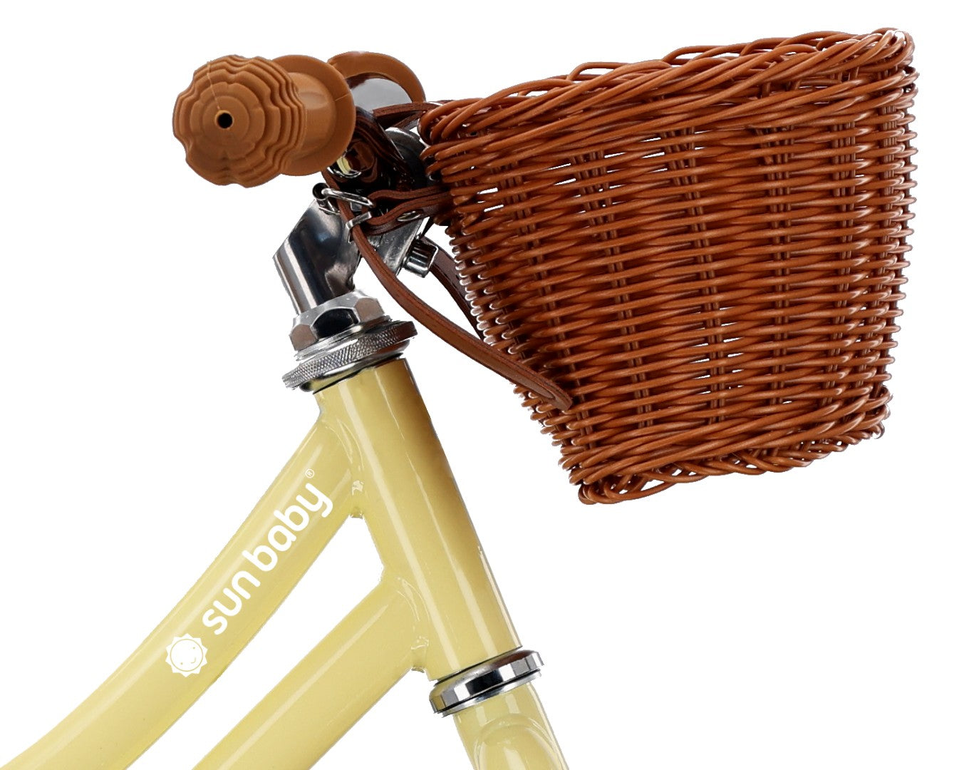 Ekologiczny Rowerek biegowy dla dzieci Rower Koszyk Lekki 3,9 kg Retro pompowane koła Classic butter yellow