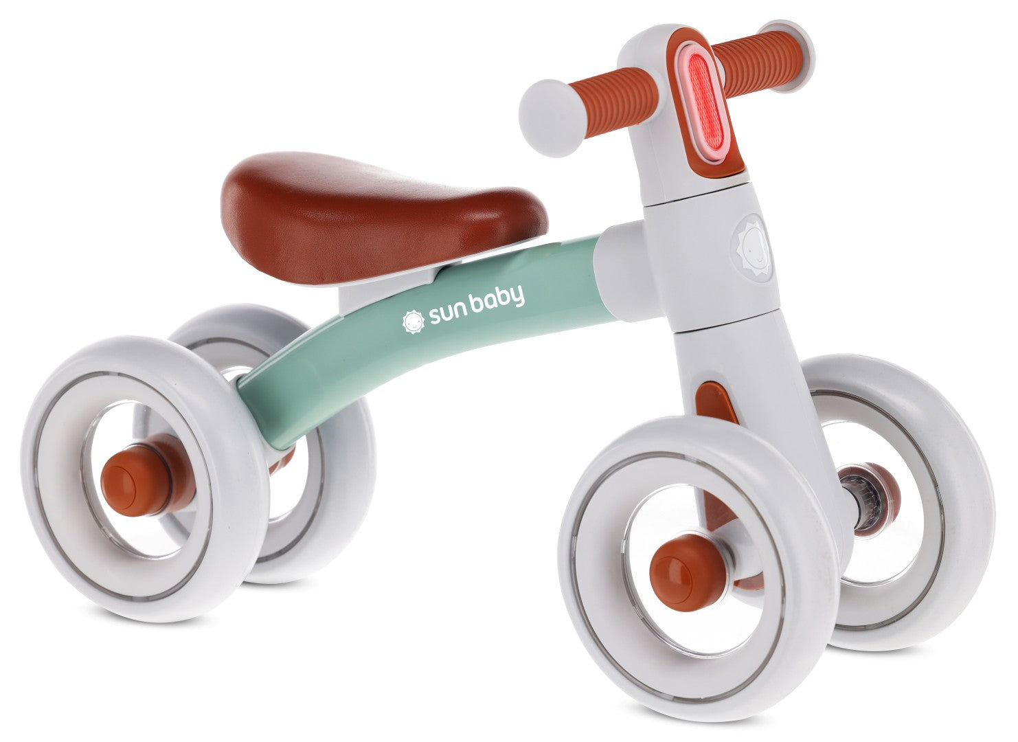 Rowerek biegowy 4 koła Biegówka Jeździk dla dzieci Lekki 2,3 kg LED Zoomi miętowy