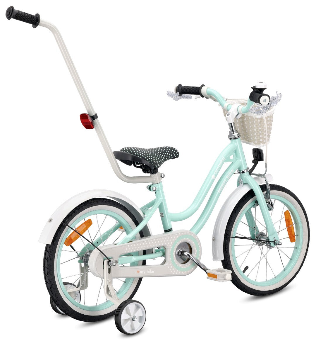 Rower dla dziewczynki 16 cali Heart bike - miętowy