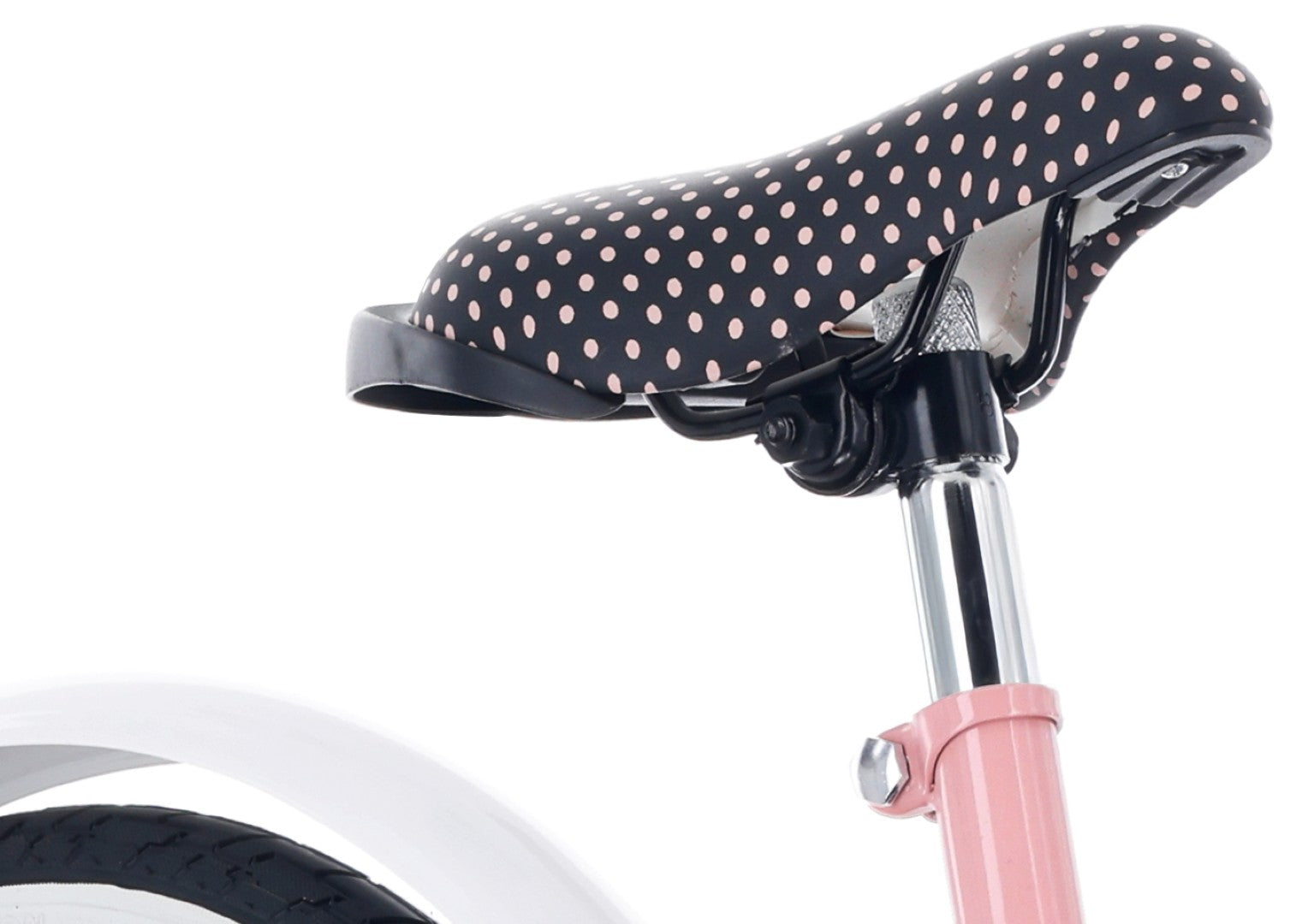 16-Zoll-Mädchenfahrrad mit Schieber und Stützrädern, Herz-Fahrrad, pink