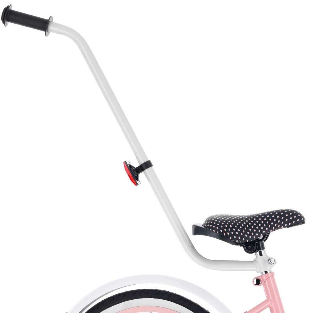 16-Zoll-Mädchenfahrrad mit Schieber und Stützrädern, Herz-Fahrrad, pink