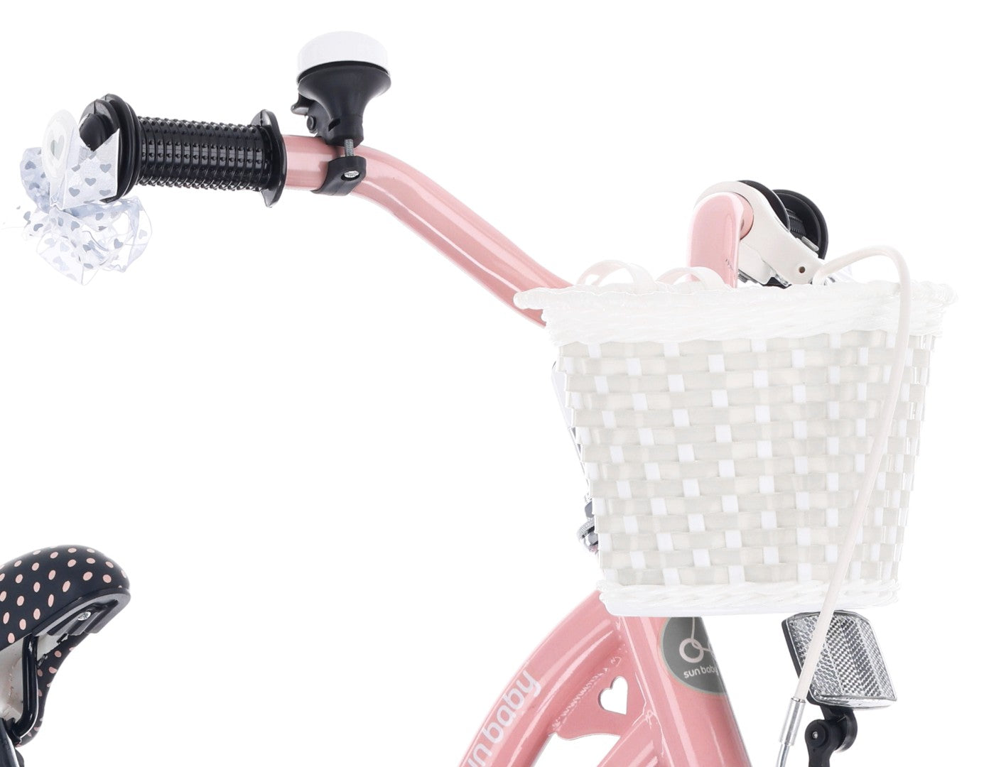 16-Zoll-Mädchenfahrrad mit Schieber und Stützrädern, Herz-Fahrrad, pink