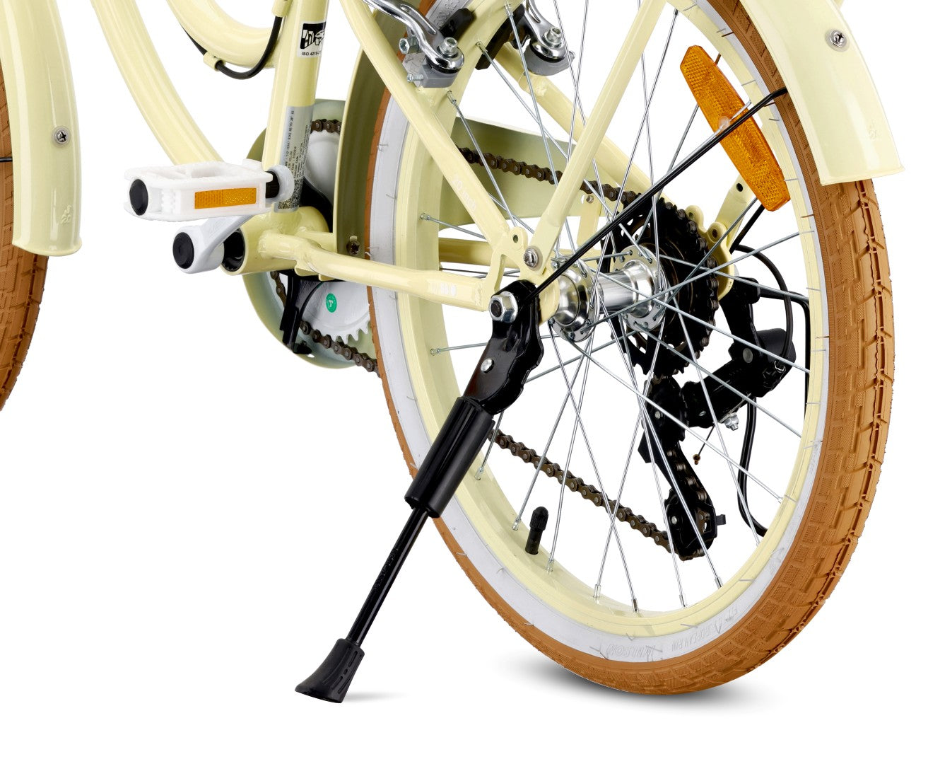 Rower dziecięcy 20 cali dla dziewczynki Shimano 6 biegów 5 6 7 8 lat Bagażnik Stopka Retro Heart Bike Butter yellow