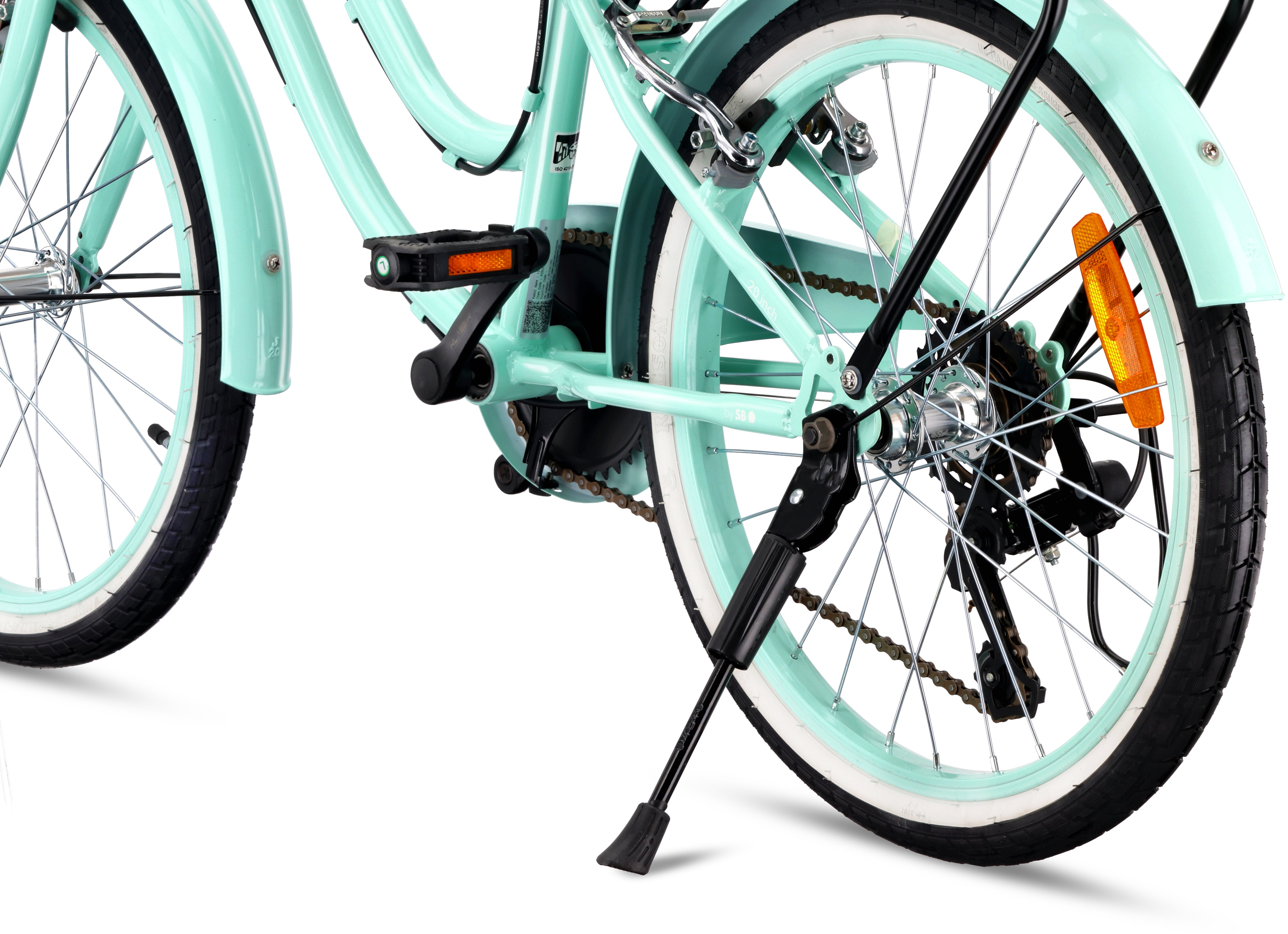 20-inch girls' bike with a 6-speed Shimano Tourney cassette and a Revoshift Heart Bike shifter, mint 