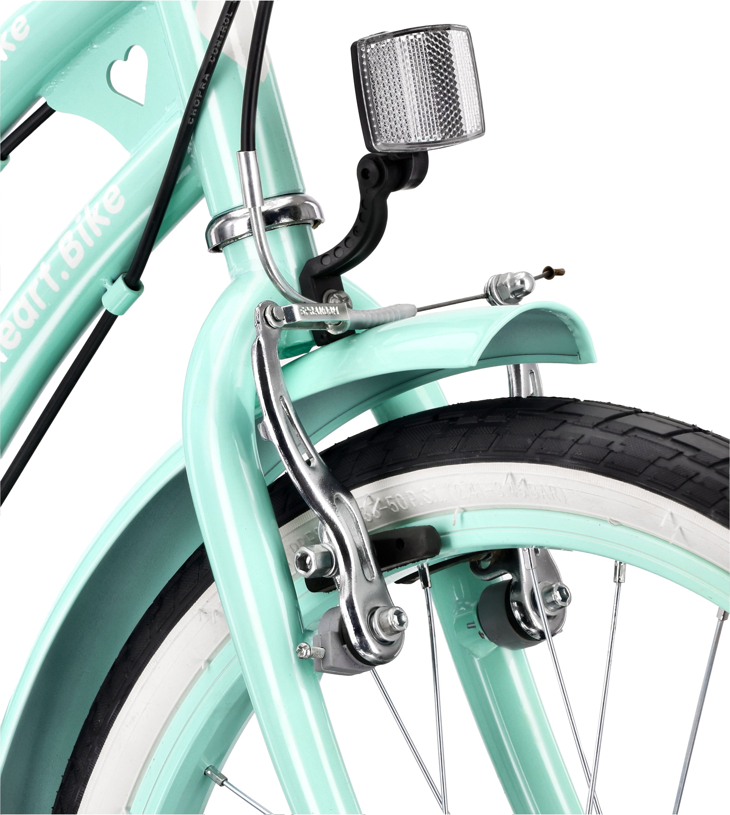 20-inch girls' bike with a 6-speed Shimano Tourney cassette and a Revoshift Heart Bike shifter, mint 