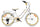 20-inch girls' bike with a 6-speed Shimano Tourney cassette and a Revoshift Heart Bike shifter, gold and white