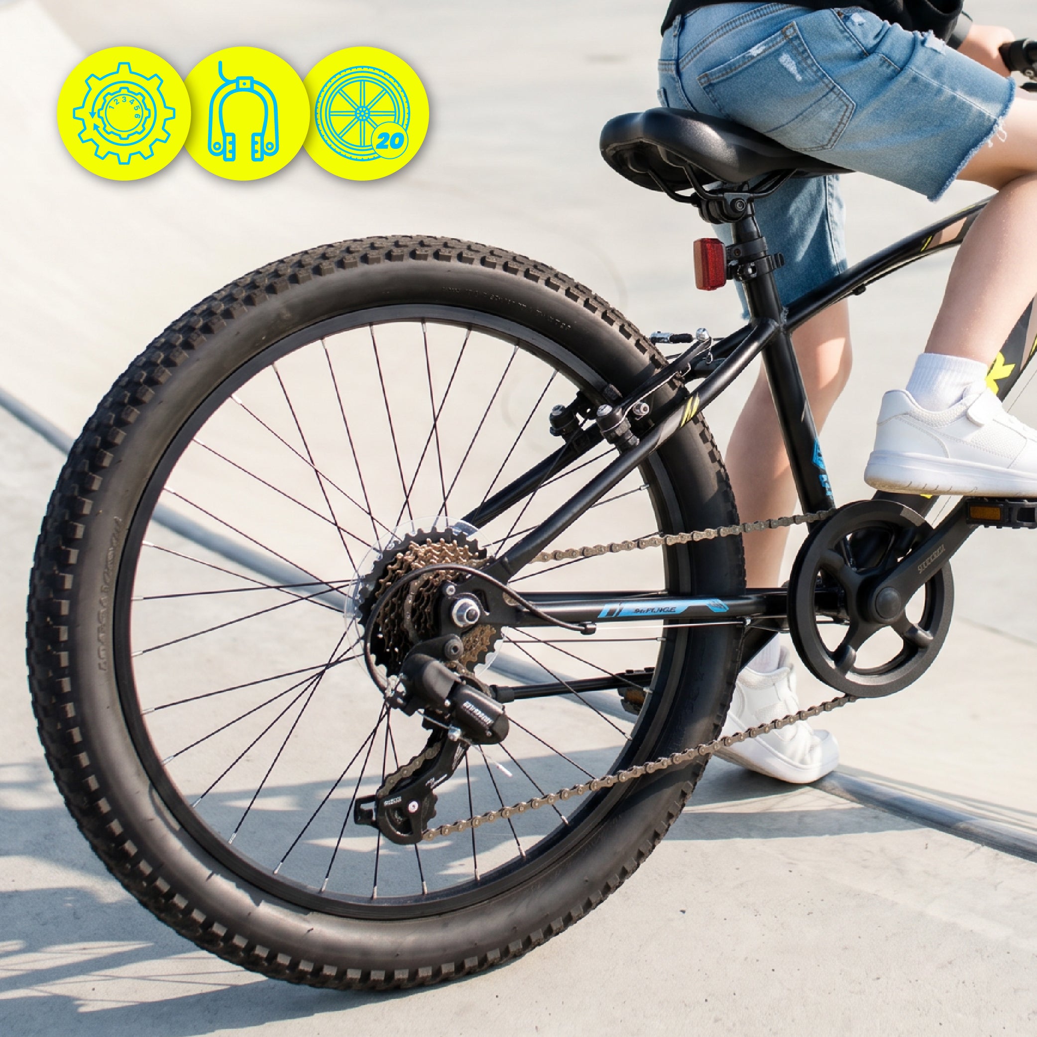 20-inch boys' bike, 6-speed Shimano shock absorber, wide tires Tiger Bike