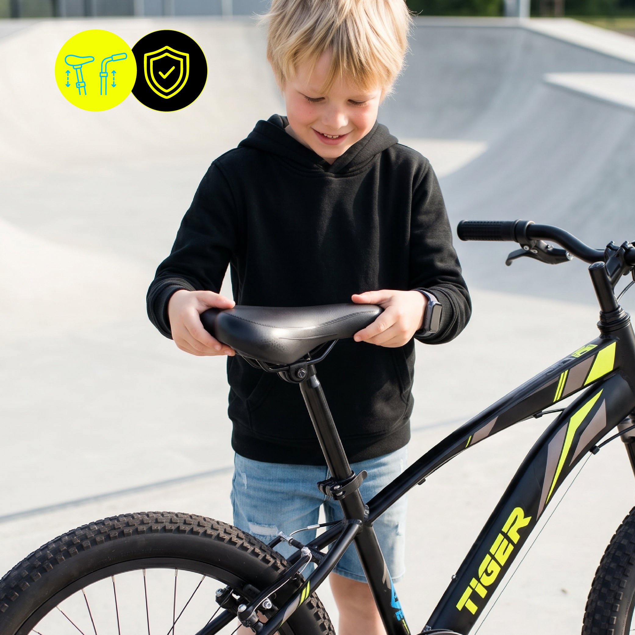 20-inch boys' bike, 6-speed Shimano shock absorber, wide tires Tiger Bike