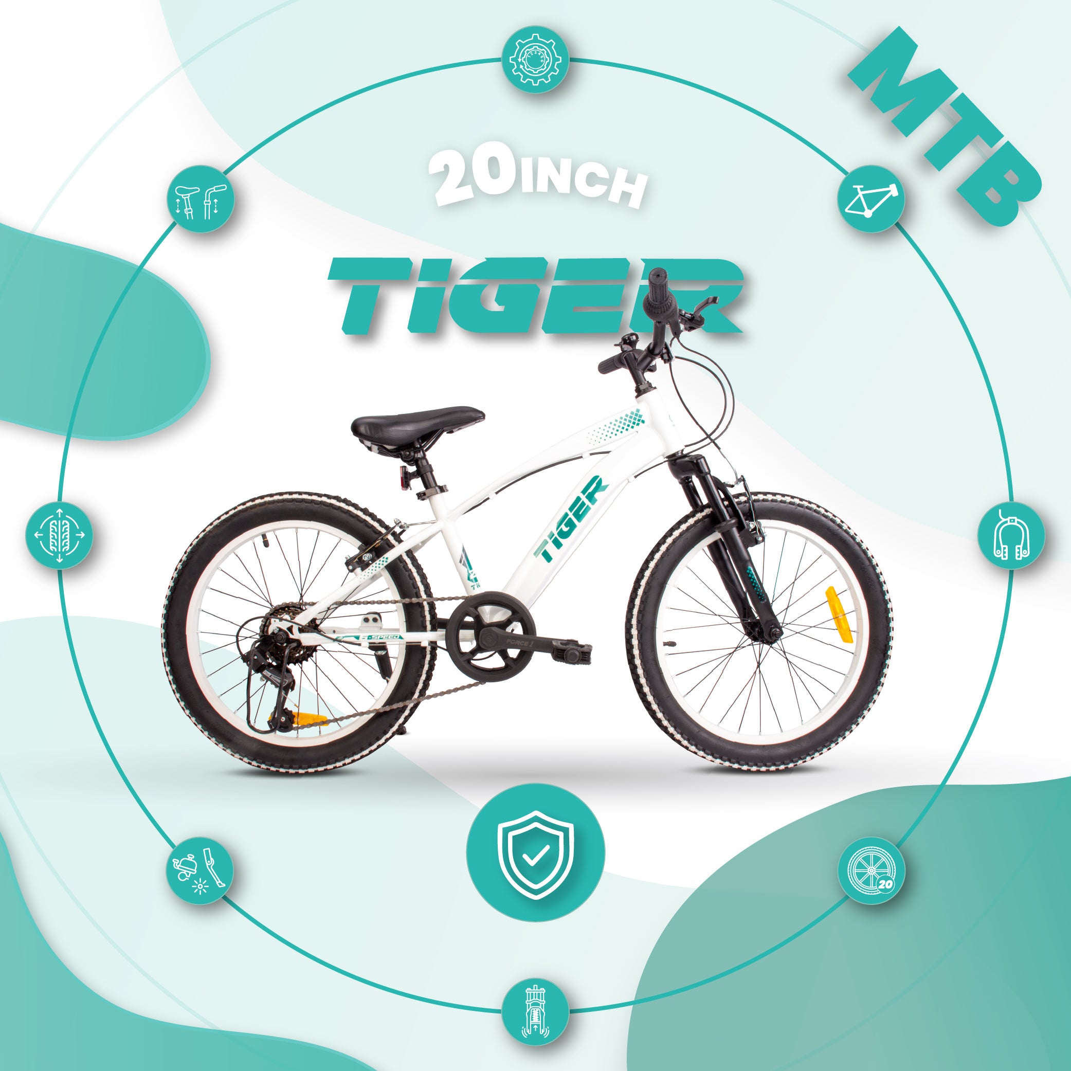 20 inch Shimano 6 speed unisex shock absorber bike for girls Tiger Bike