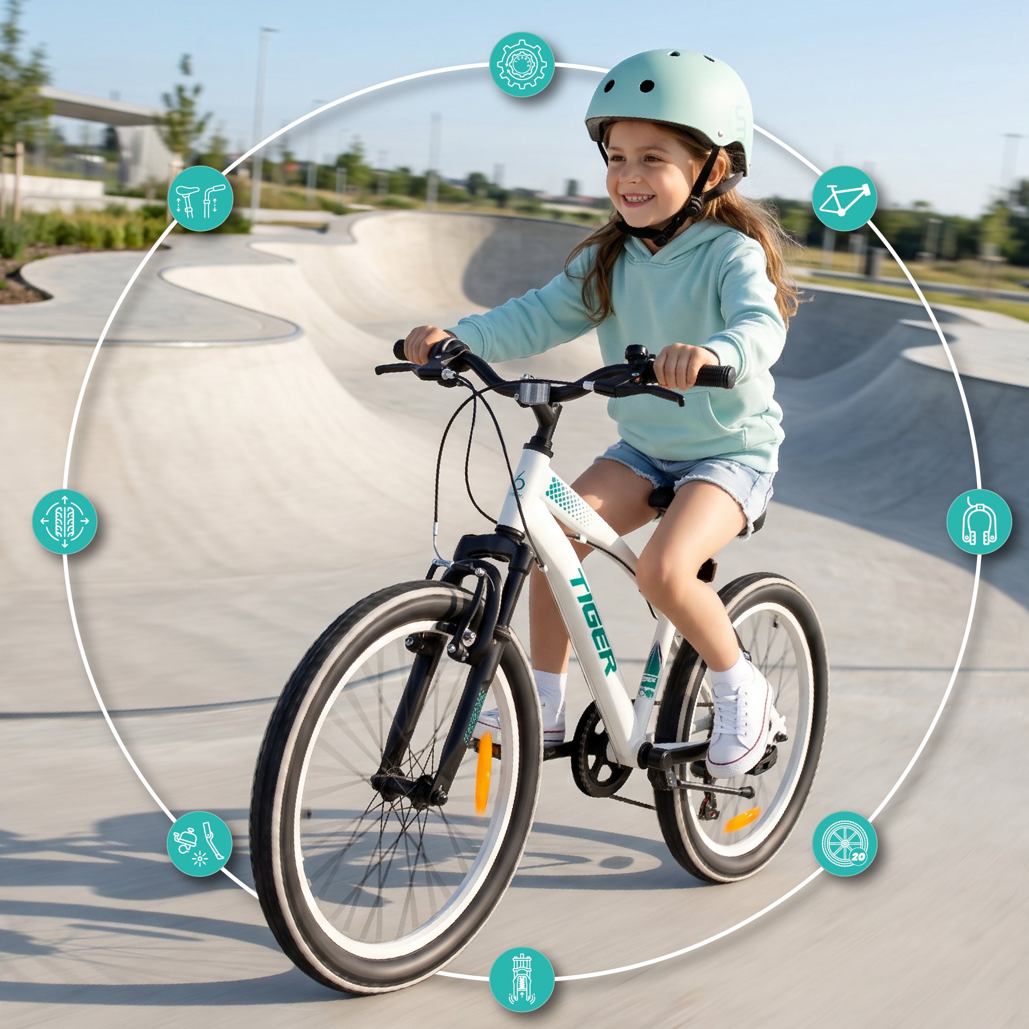 20 inch Shimano 6 speed unisex shock absorber bike for girls Tiger Bike