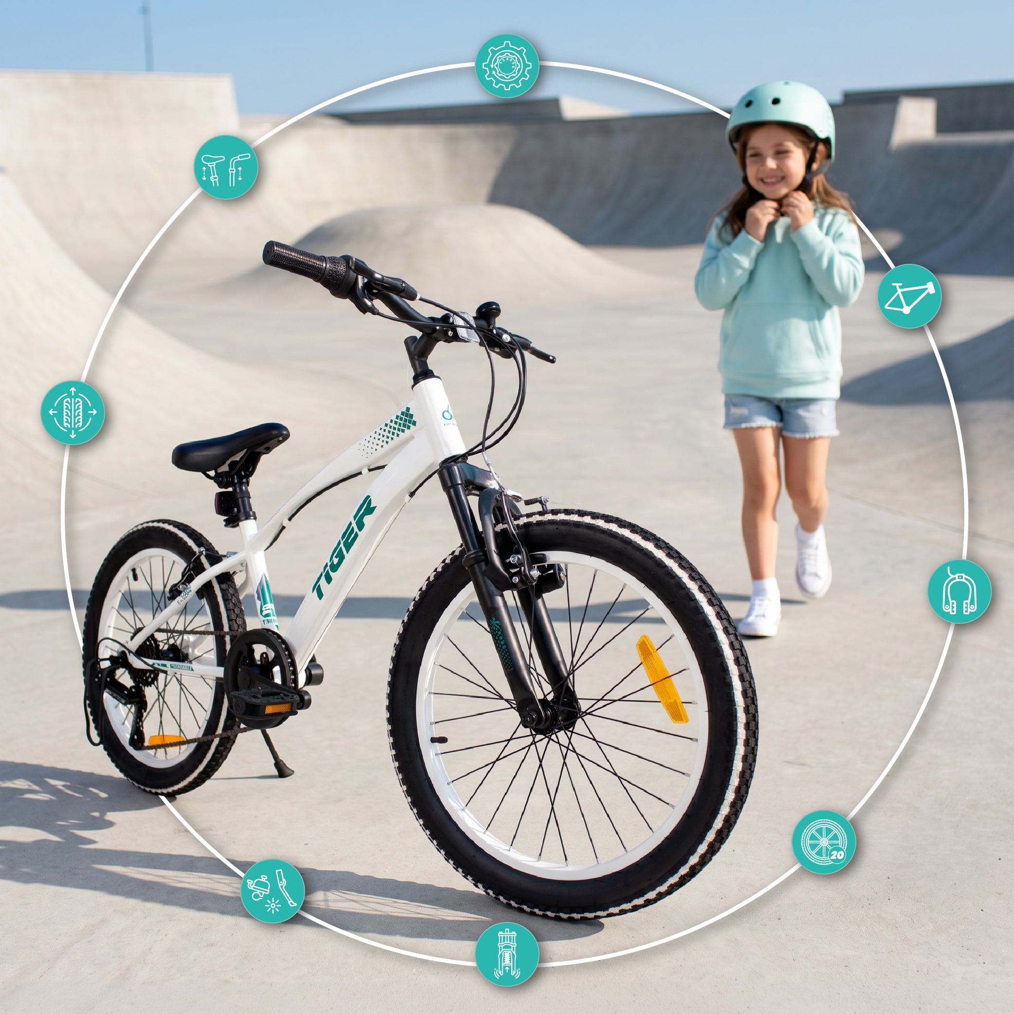20 inch Shimano 6 speed unisex shock absorber bike for girls Tiger Bike