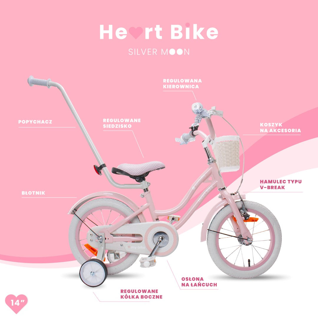Mädchenfahrrad 14 Zoll Silver Moon pink II Qualität