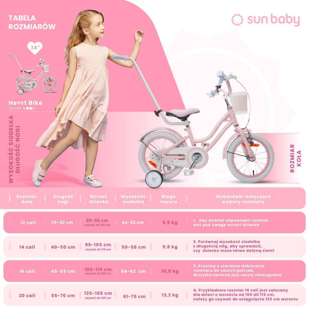 Mädchenfahrrad 14 Zoll Silver Moon pink II Qualität