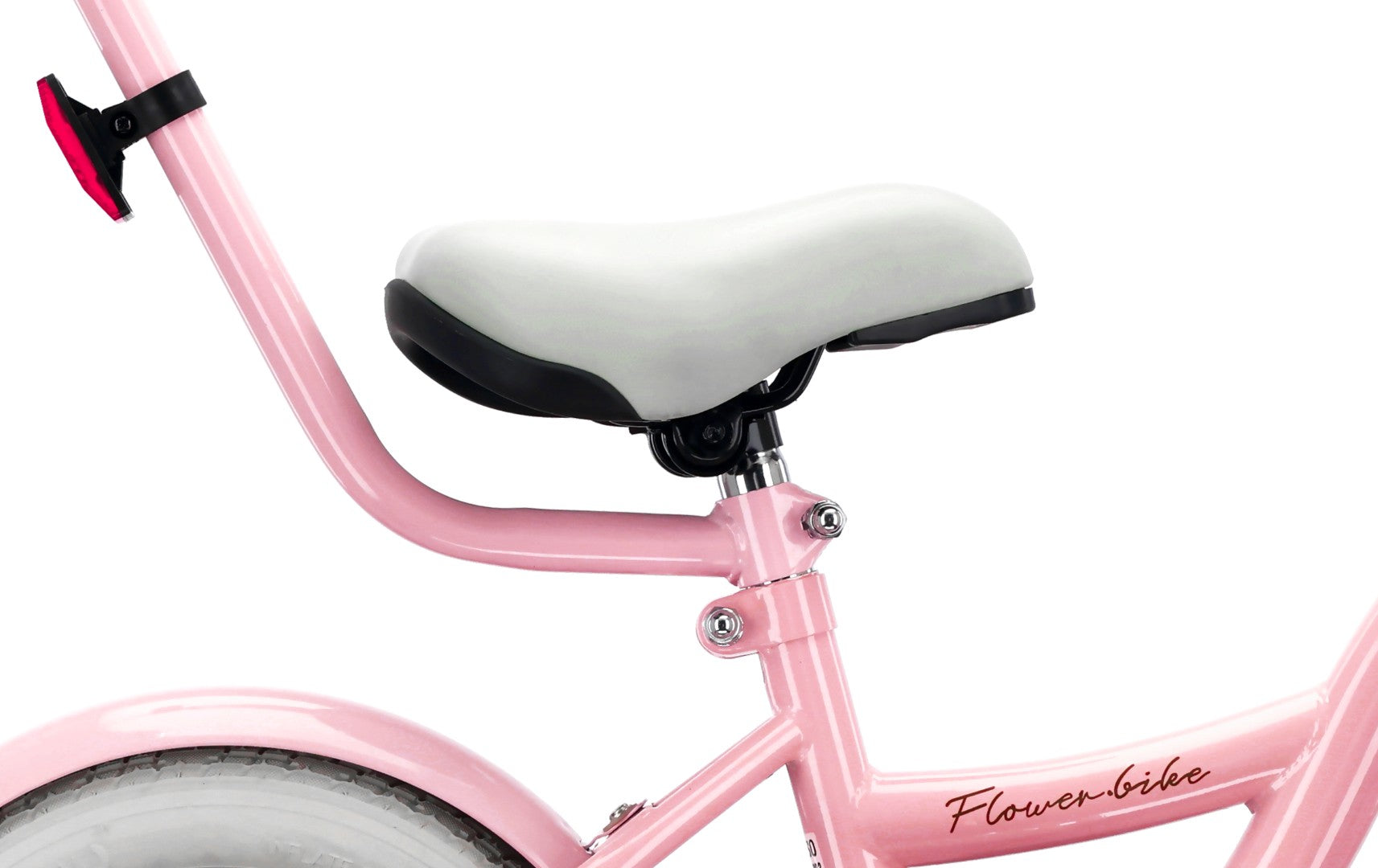 Kinderfahrrad 12 Zoll Mädchenfahrrad Korb Führungsschienen Seitenräder Blumenrad rosa
