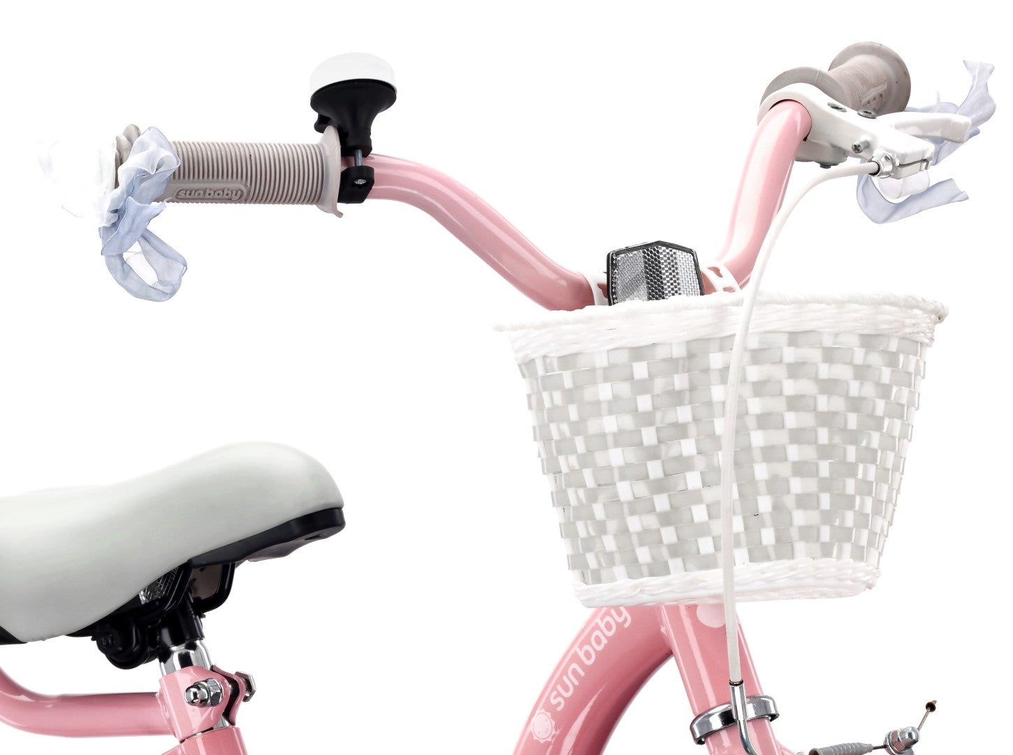 Kinderfahrrad 12 Zoll Mädchenfahrrad Korb Führungsschienen Seitenräder Blumenrad rosa