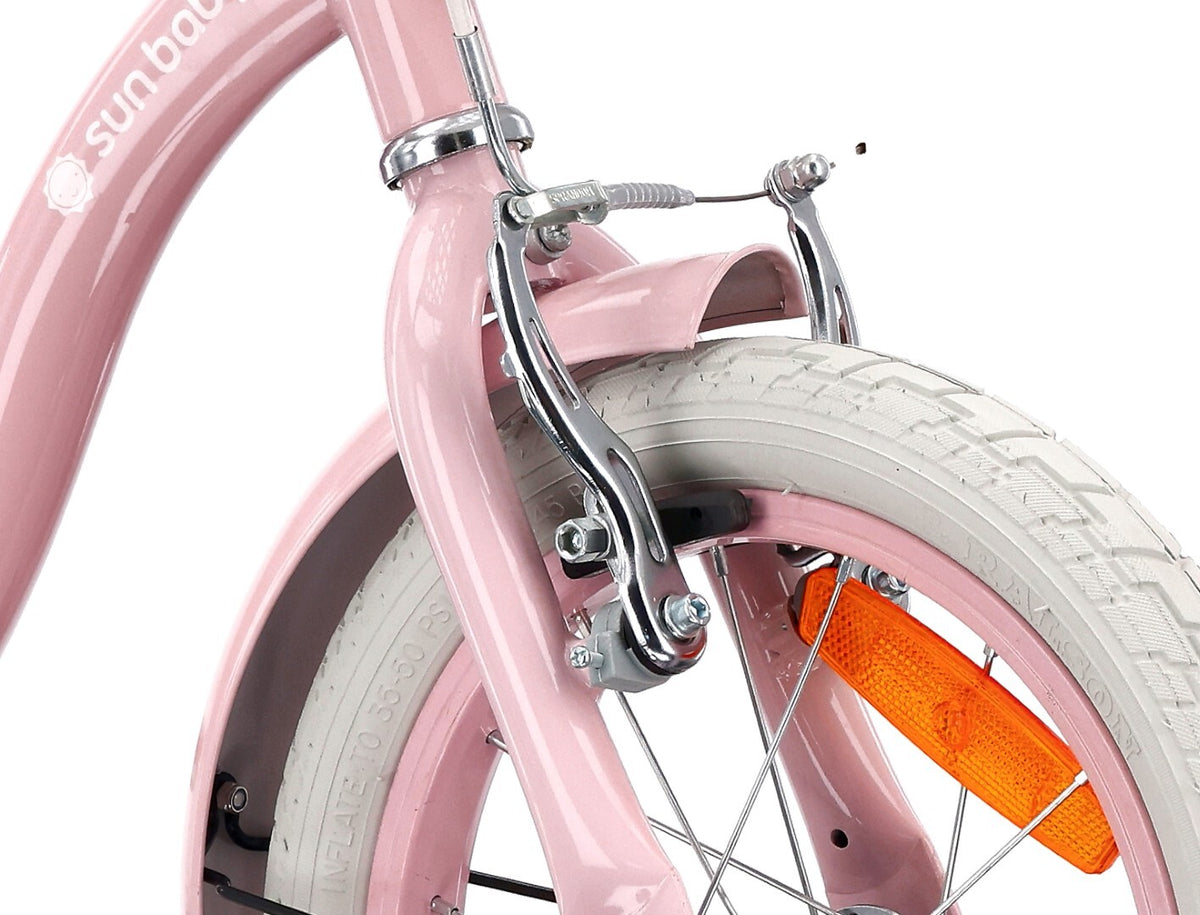 Rower dla dziewczynki 14 cali Pchacz Kółka boczne Koszyk Flower bike różowy