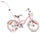 14-Zoll-Mädchenfahrrad mit Schieber, Seitenrädern, Korb, Blumenmuster, rosa
