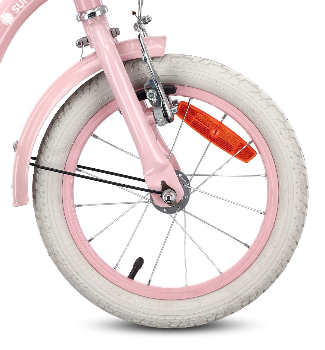 Rower dla dziewczynki 14 cali Pchacz Kółka boczne Koszyk Flower bike różowy