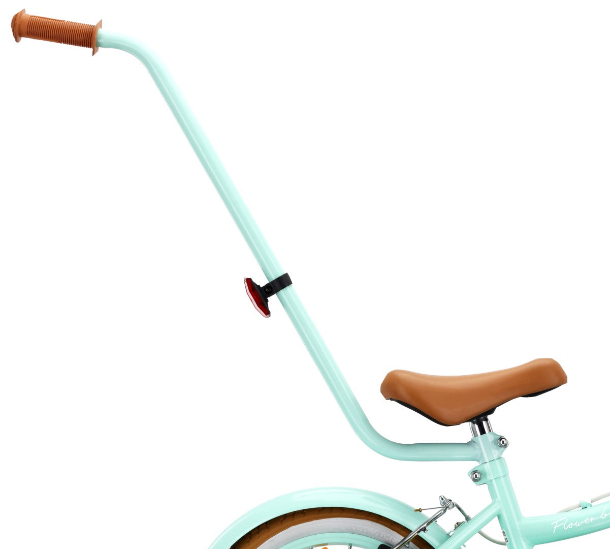 Rower dziecięcy 14 cali dla dziewczynki 3 4 5 lat Pchacz Kółka boczne Koszyk V-brake Flower Retro bike miętowy