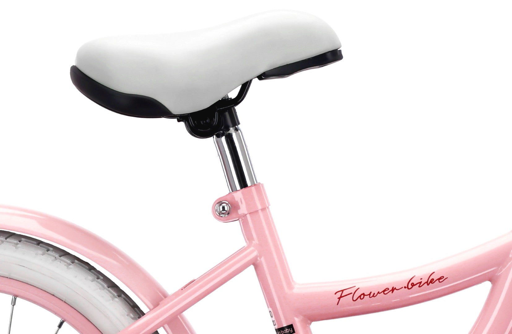 16-Zoll-Mädchenfahrrad Pusher mit Seitenrädern, Blumenrad, rosa