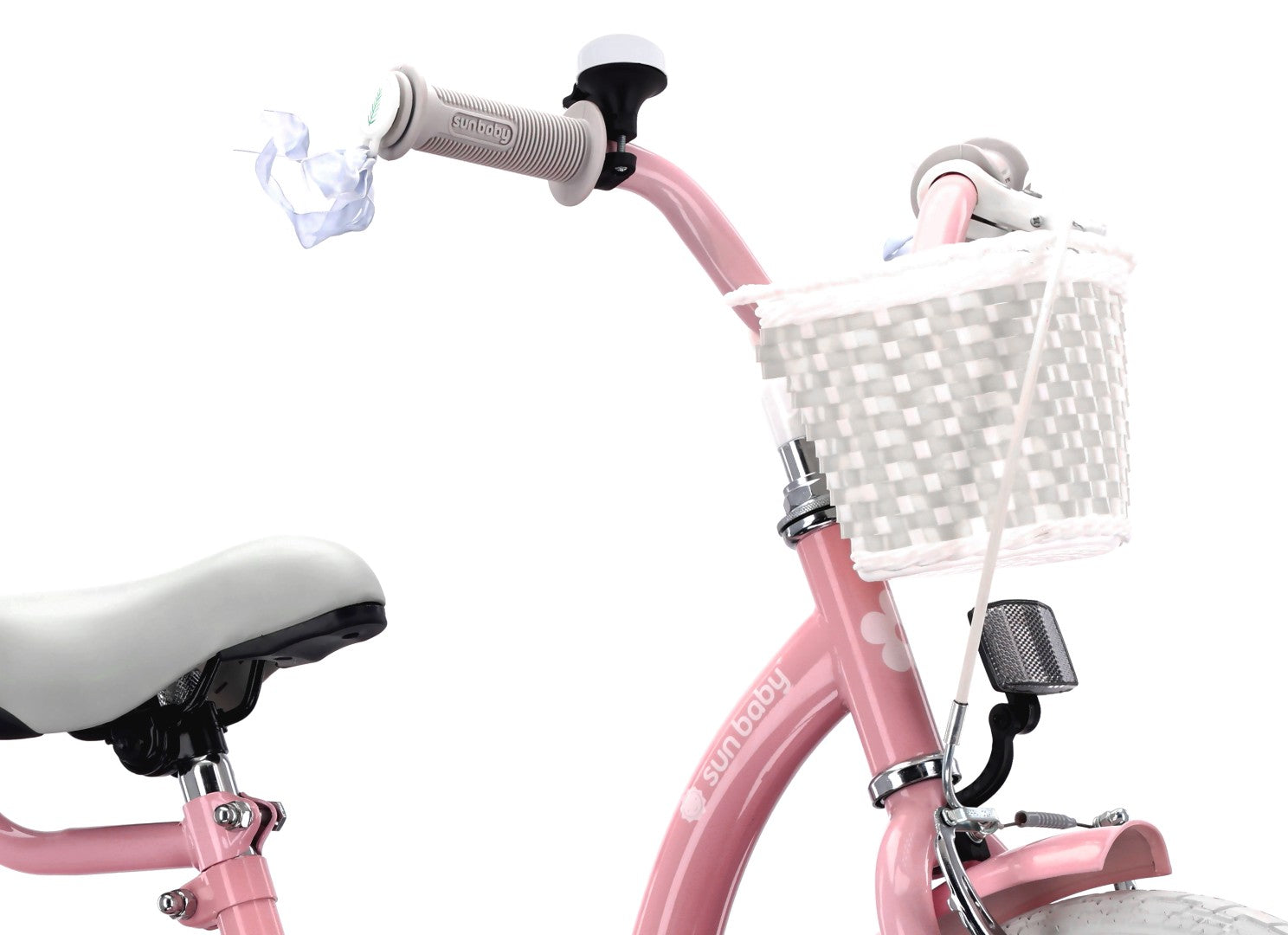 16-Zoll-Mädchenfahrrad Pusher mit Seitenrädern, Blumenrad, rosa