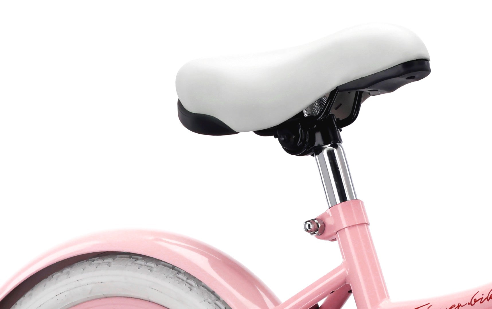 16-Zoll-Mädchenfahrrad Pusher mit Seitenrädern, Blumenrad, rosa