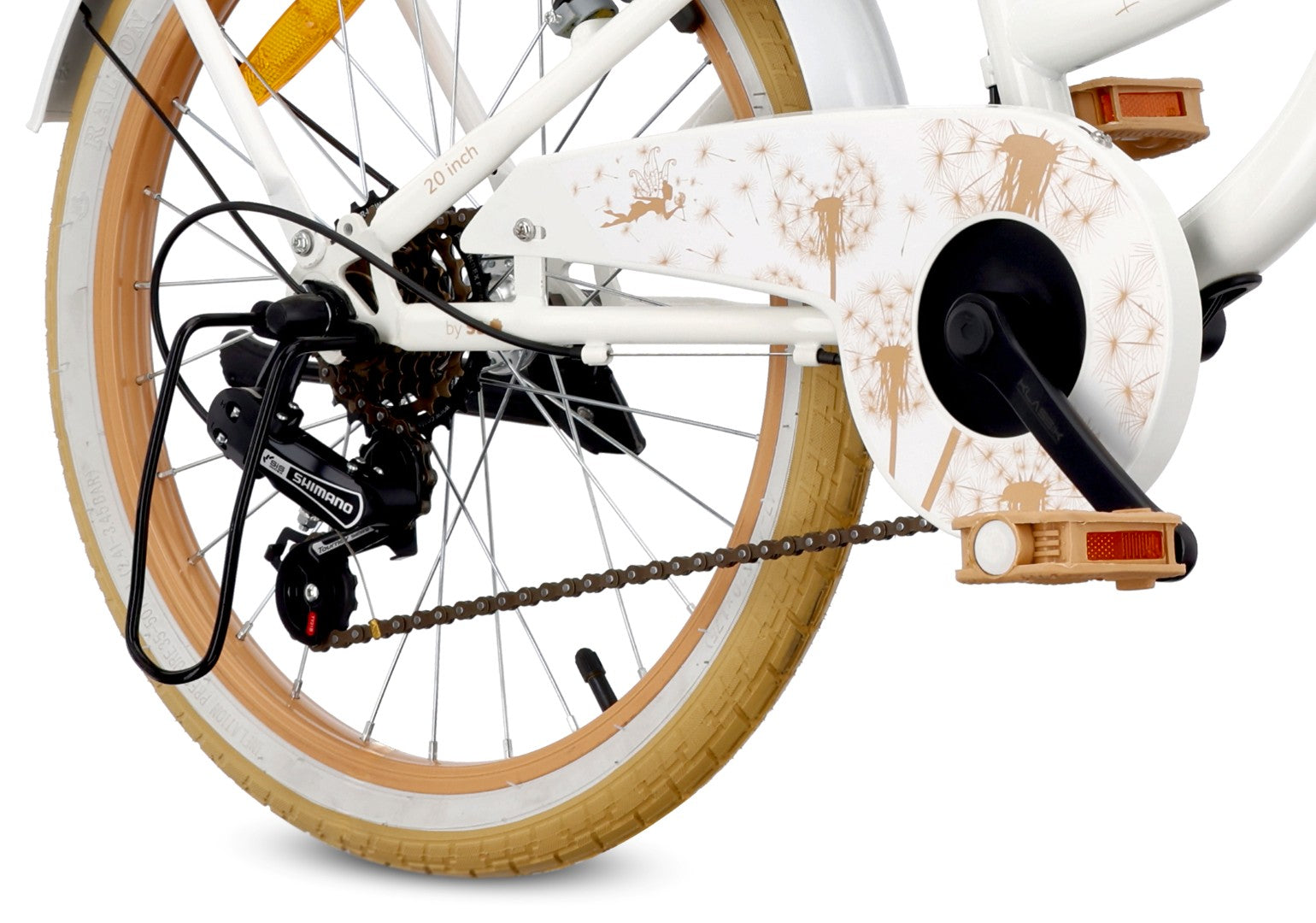 Rower 20 cali dla dziewczynki dziecięcy Shimano 6 biegów Flower Bike Dmuchawiec Sun Baby