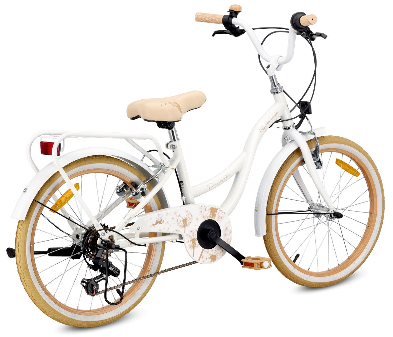 Rower 20 cali dla dziewczynki dziecięcy Shimano 6 biegów Flower Bike Dmuchawiec Sun Baby