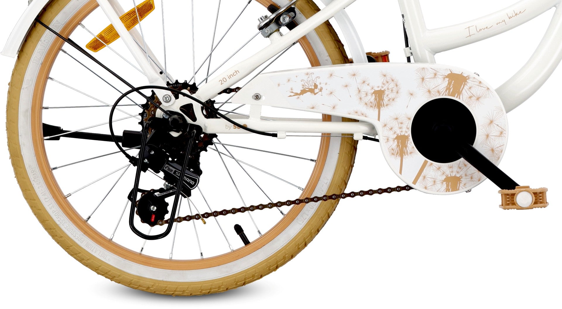 Rower 20 cali dla dziewczynki dziecięcy Shimano 6 biegów Flower Bike Dmuchawiec Sun Baby