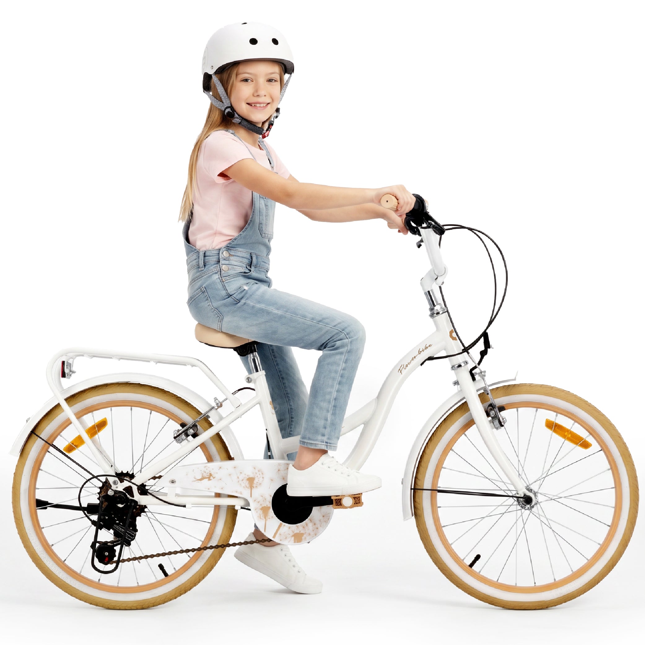 Rower 20 cali dla dziewczynki dziecięcy Shimano 6 biegów Flower Bike Dmuchawiec Sun Baby