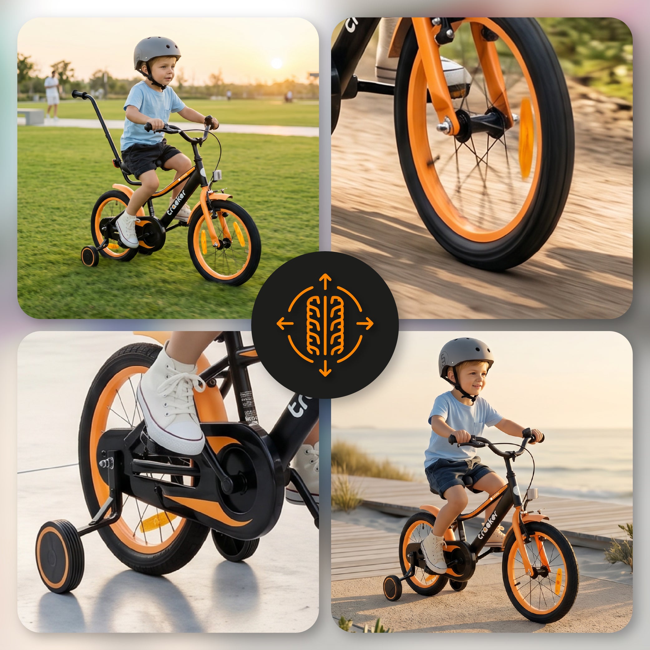 Rower dla chłopca 16 cali Tracker bike neon pomarańczowy