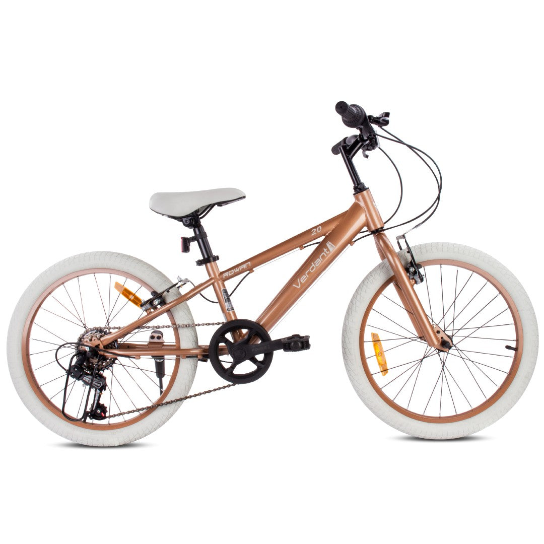 20 inch children's bike for boys and girls, 6 speeds, wide tires, Shimano Verdant Rowan Cappuccino