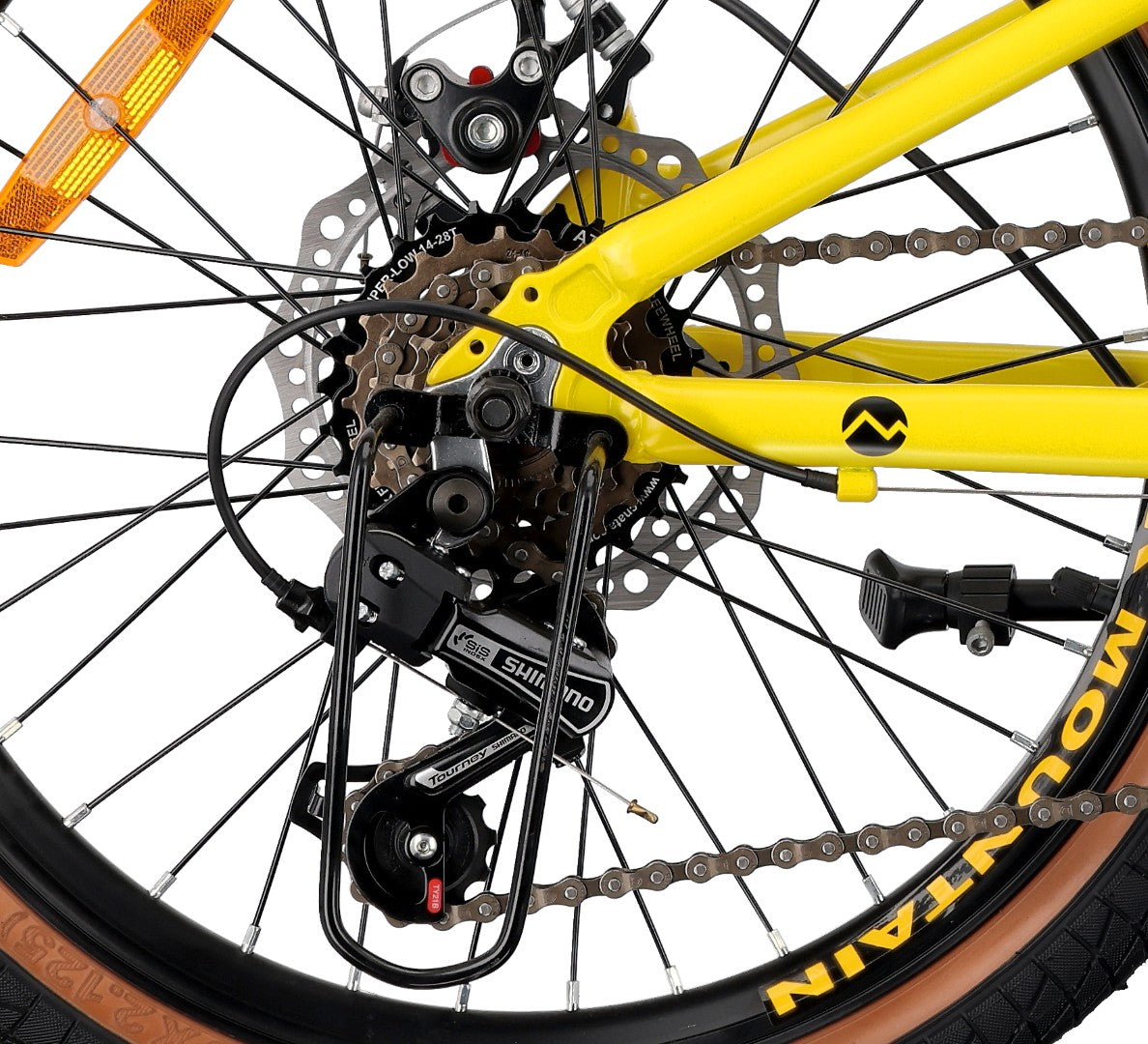 Rower dziecięcy 20 cali dla chłopca dziewczynki MTB Shimano 6 biegów lekki aluminiowy Tatra Bikes żółty